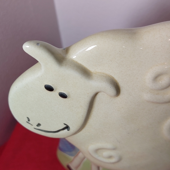 Molde Pottery 3D Sheep Ceramic Folk Art Figurine Oval Base Hand Painted Portugal - Picture 11 of 12